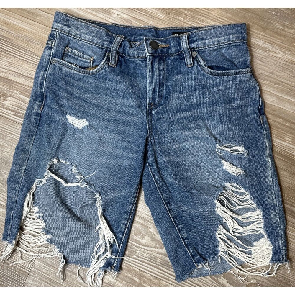 Blank NYC Denim Boy Short Size‎ 25 Mid Rise Distressed Jean Shorts